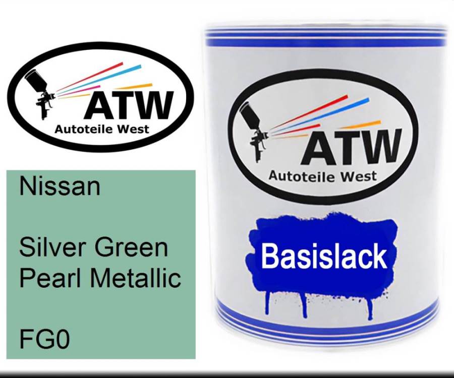 Nissan, Silver Green Pearl Metallic, FG0: 1L Lackdose, von ATW Autoteile West.